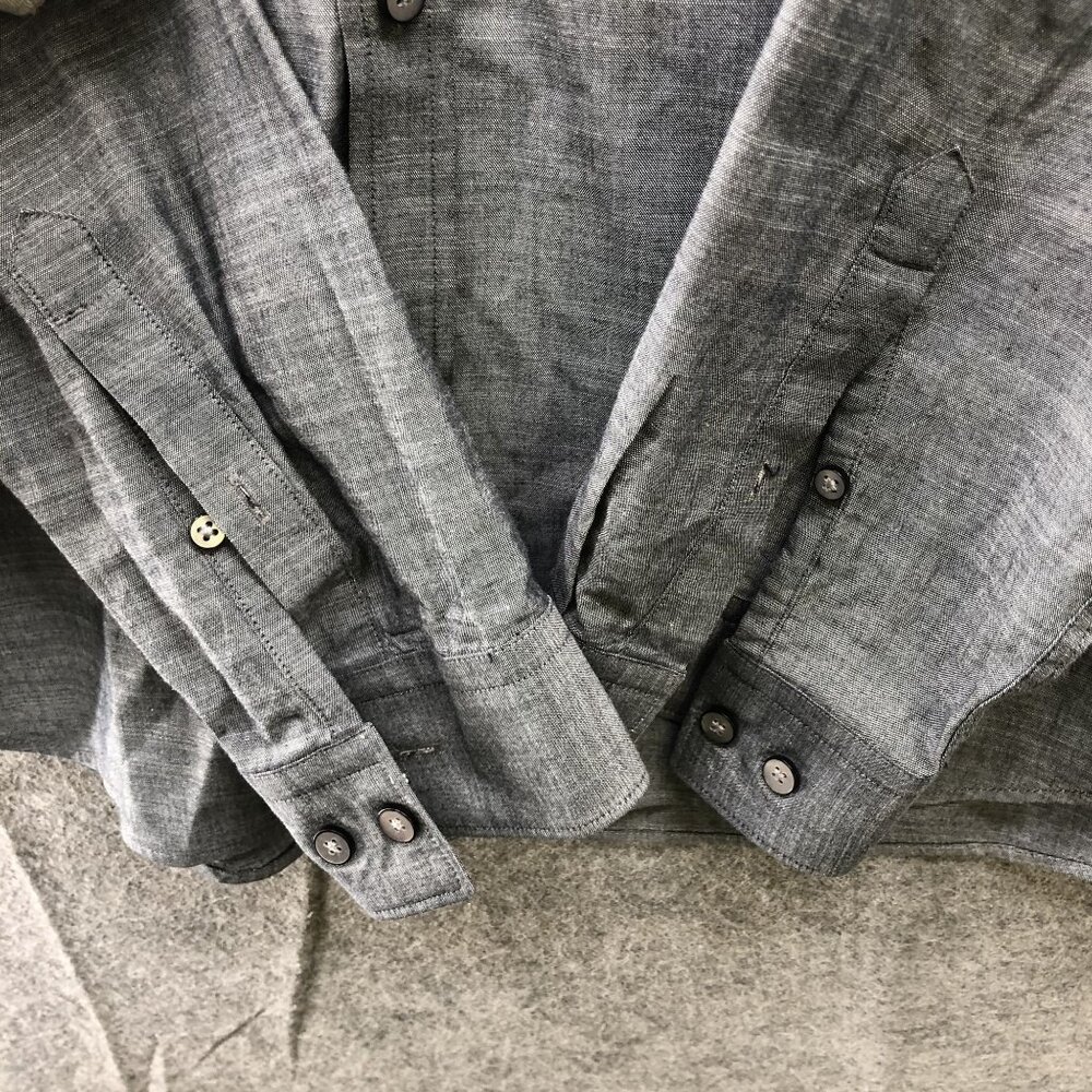 Express Button Down Shirt Mens‎ L 16-16.5 Gray Long Sleeve Utility Cotton - Picture 5 of 9